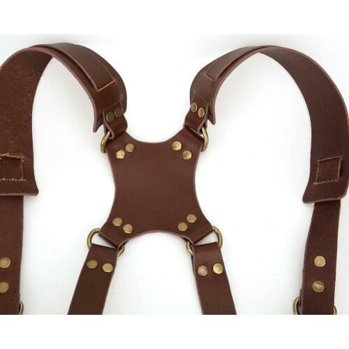 Camera Strap Leather Double Shoulder Strap DSLR Strap Camera Harness For Canon Nikon Pentax Sony Fuji Samsung Black Brown