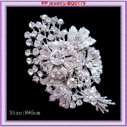 Retail Cheapest Price Vintage Style Women Fashion Hot Crystal Bunch Of Flower Wedding Bridal Brooch Big Luxury Brooch Pins