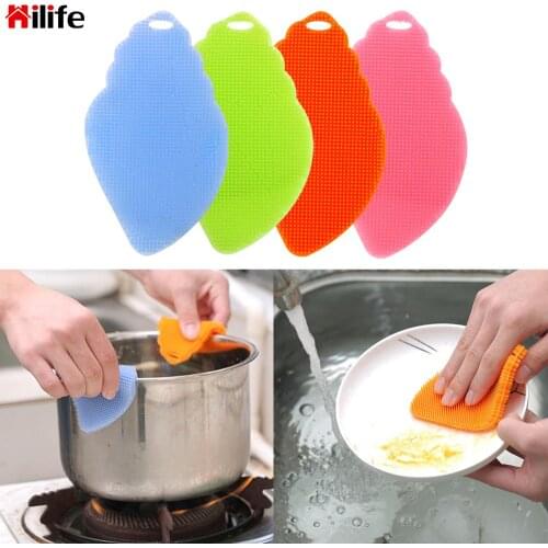 Pot Pan Cleaner Brush Magic Bowl Dish Cleaning Silicone Cleaning Brush Vegetable Fruit Cleaning Brush Sponges Scouring Pads