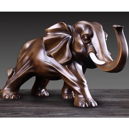 RESIN ELEPHANT FIGURINE MINIATURE GARDEN DECORATION MODERN HOME STATUE SCULPTURE CRAFT OFFICE LIVING ROOM FENG SHUI ORNAMENTS