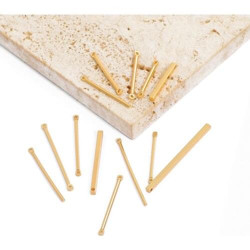 18K Gold 5Pcs 30-35mm Bar Shape Connectors Earring Connectors Diy Accessories For Earrings Jewelry Making Materials