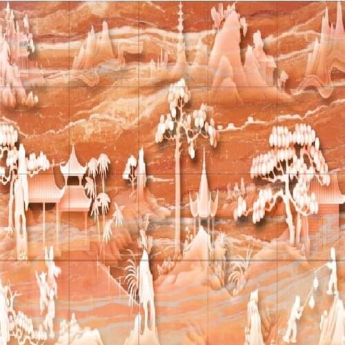 Ancient rhyme high-definition relief landscape home decoration wallpaper mural