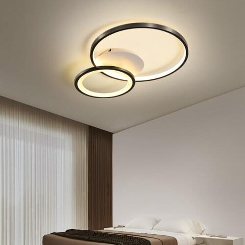 New Led Ceiling Lights For Bedroom Living Study Room Cafe Modern Home Creative Remote Control Dimmable Circle Chandelier Fixture