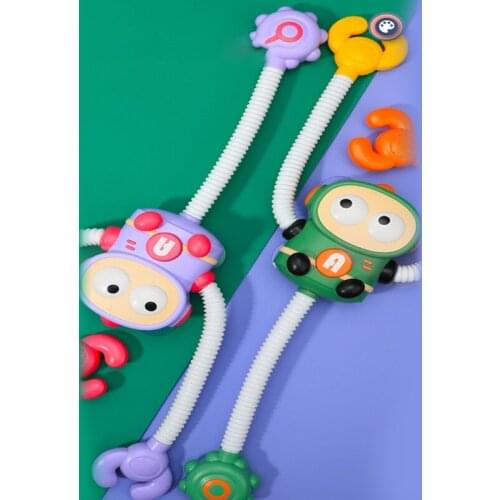 Water Sprinkler Toy Bath Toy Swimming Pool Toy Bath Playing Cartoon Shower Head Rose Shower Toy Robot for Bathtub Infant