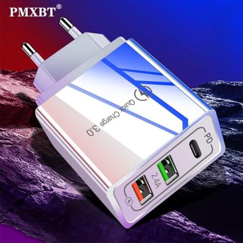 Dual USB Charger Quick Charge 4.0 3.0 EU US Plug 36W QC4.0 3.0 Fast Charging 1 Port PD Charger Mobile Phone Charge Power Adapter