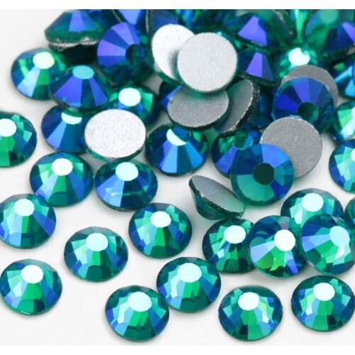 Green Zircon AB Rhinestones 1440pcs/lot Flat Back Non Hot-fix Glitter Stones,DIY 3d Phones Decorations Supplies