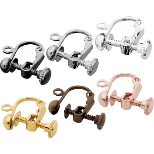 10pcs/lot Fashion Multiple Colors No Pierced Screw Ear Clip Converter Adjustable Wires Findings Component For Jewelry Making