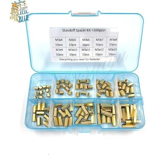 100pcs/set M2 M2.5 M3 Hex Head Brass Spacing Screws Threaded Pillar Pcb Computer Pc Motherboard Standoff Spacer Kit