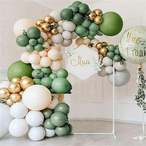 137Pcs Sage Green Balloon Garland Kit Gold Green Balloons Arch Kit Anniversary Wedding Backdrop Baby Shower Birthday Party Decor