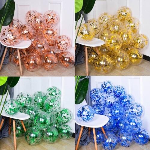 15pcs Birthday Party Decors Rose Gold Confetti Balloon 12inch Latex Balloon Wedding Decors Baby Shower Party Supplies