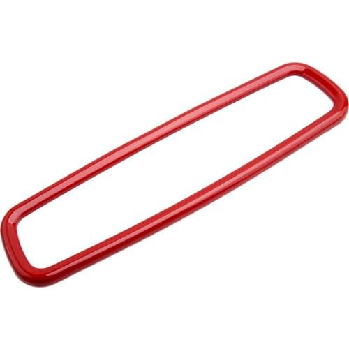 ABS Red Interior Rearview Mirror Cover Trim Frame Moulding Decoration Car Fit for Ford Mustang 2015 2016 2017 2018 2019