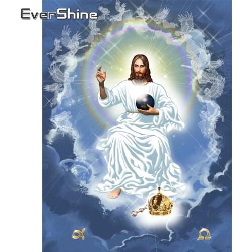 Evershine Diamond Mosaic Religion Cross Stitch Icon Embroidery Diamond Painting Portrait Full Square Drill Jesus Christmas Gift