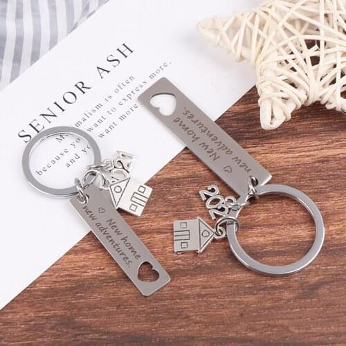 New Beginning Congratulations keychain Home Keychain 2021 Housewarming Gift For New Homeowner House