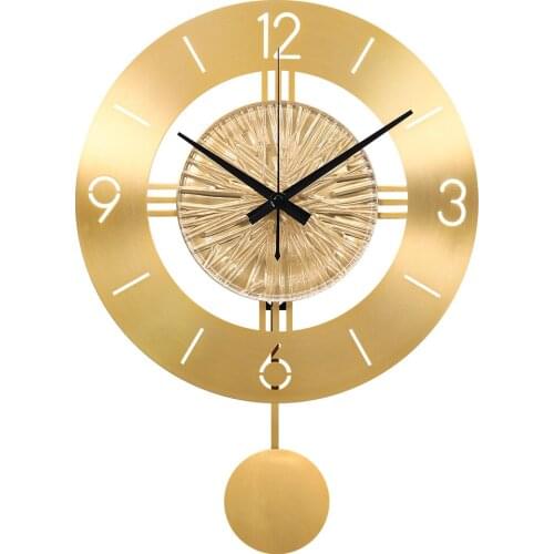 Vintage Luxury Wall Clock Silent Digital Simple Gold Antique Wall Clock Minimalist Metal Living Room Wandklok Home Decor AD50WC