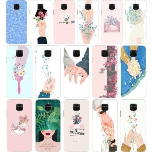 84AA Art Flower gift Soft Silicone Tpu Cover phone Case for Xiaomi Redmi 9 9A Note 9 9 Pro MI 9 SE Lite case