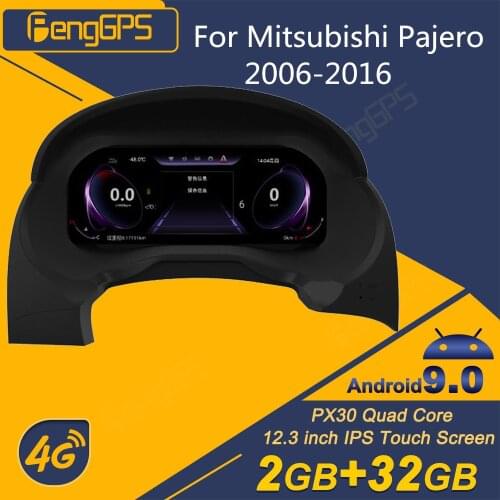 Digital Dashboard for Mitsubishi Pajero 2006-2016 Virtual Cockpit IPS Digital Instrument cluster Speedometer Headunit 12.3 Inch