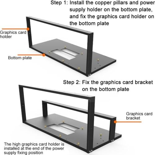 Mining Case Rack Motherboard Bracket Open Mining Rig Frame ETH/ETC/ZEC Ether Accessories Tools for 6-8 GPU Rack Only Dro