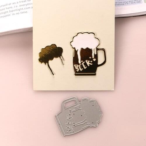 DUOFEN METAL CUTTING DIES beer cup beer foam cheers party stencil DIY Scrapbook Paper Album 2020 new