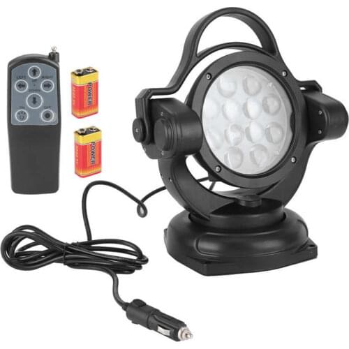 Boat Searchlight 60W 12-24V 6500LM 360 Degree Rotaty 12 LED Chips with Remote Control Outdoor Lamp