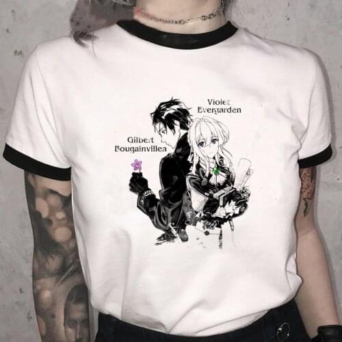 Violet Evergarden Tshirt Japanese Harajuku Graphic Tees Women Kawaii Harajuku Kawaii Shirt Unisex Summer Top T Shirt Female