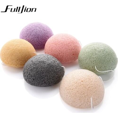 Konjac sponge face wash and bash semi-circle bamboo charcoal cleansing bash warm exfoliating oil control face wash ball bathroom