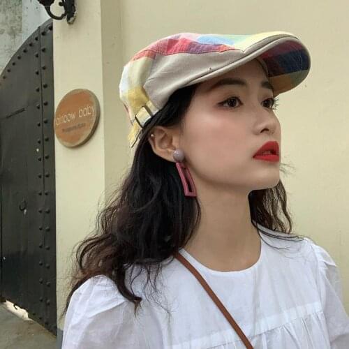 Spring Summer Lattice Beret Caps Sun Hats Beach Sun Hat Baseball Cap Simple Spring Hats peaked cap Panama hats for womens hats