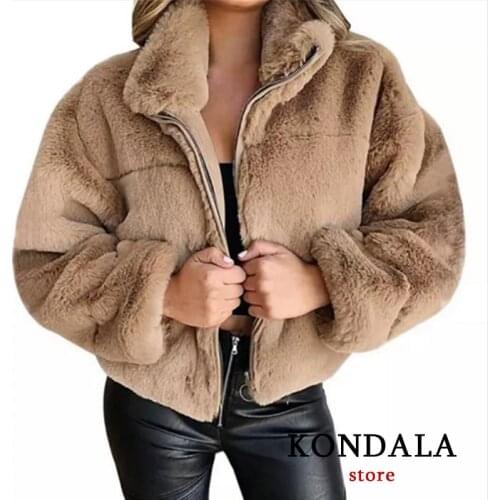 Женские куртки с мехом KONDALA China At AliExpress