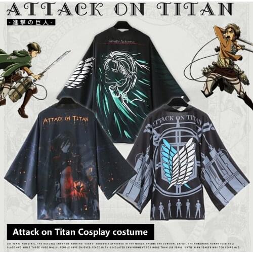 Anime Attack on Titan Cosplay costume Eren Jaeger Cape Mikasa Ackerman Cloak Armin Arlert shirt Costume for women men Kid