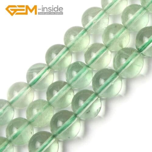 GEM-inside 6mm 8mm 9mm Round Green Fluorite Beads Natural Stone Beads DIY Loose Beads For Jewelry Making Strand 15 " Wholesale