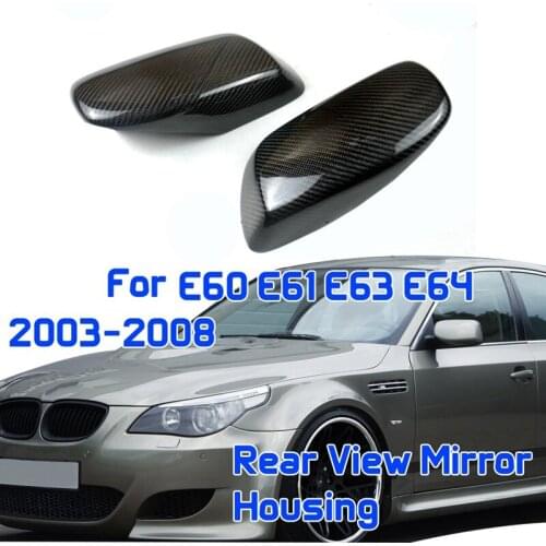 1 Pair Wing Rearview Side Mirror Cover Cap for -BMW E60 E61 E63 E64 5 Series GT 2004-2007