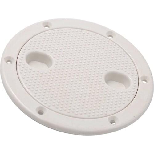 Marine 4 Inch Round Non Slip Inspection Hatch with Detachable Cover White ABS Material Anti-aging