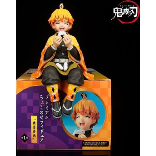 NANA Demon Slayer Agatsuma Zenitsu Smile Face Rice Balls PVC Action Figure Kimetsu no Yaiba Tanjirou Nezuko Model Collect 14cm