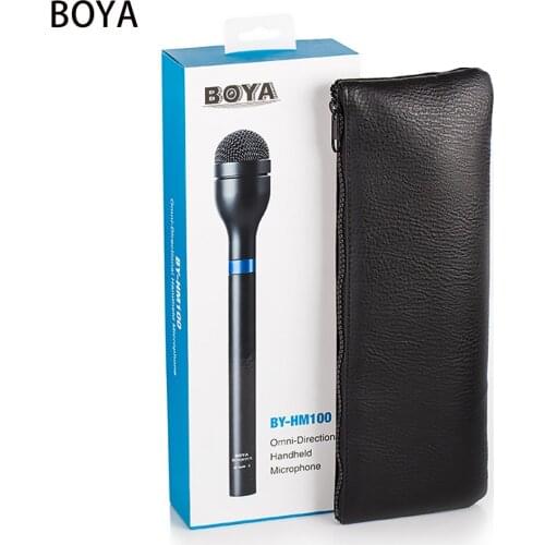 Newest boya BY-HM100 omni-directional wireless handheld dynamic microphone xlr long handle for eng & interviews & news gathering