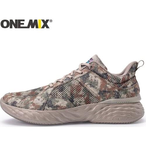 ONEMIX Summer New Style Military Training Sneakers Men Soft Army Sports Shoes Breathable Mesh Camouflage Walking Shoes Sneaker