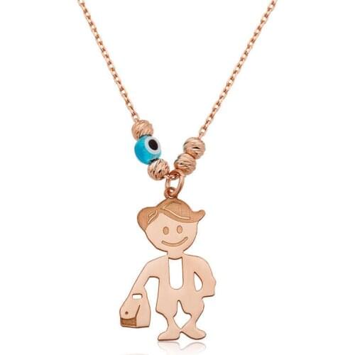 Real Silver 925 Jewelry Silver Male Child Necklace