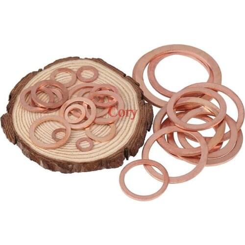 Solid Copper Washer Flat Ring Gasket Sump Plug Oil Seal Fittings Fastener Hardware Accessories ID 6/8/10/12/14MM CZYC