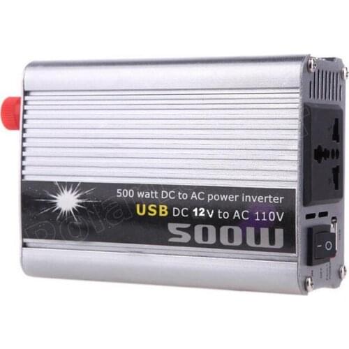 DC 12V to AC110V Portable Transformer USB charger Adapter 500W Car Auto Power Inverter Modified Sine Wave Converter