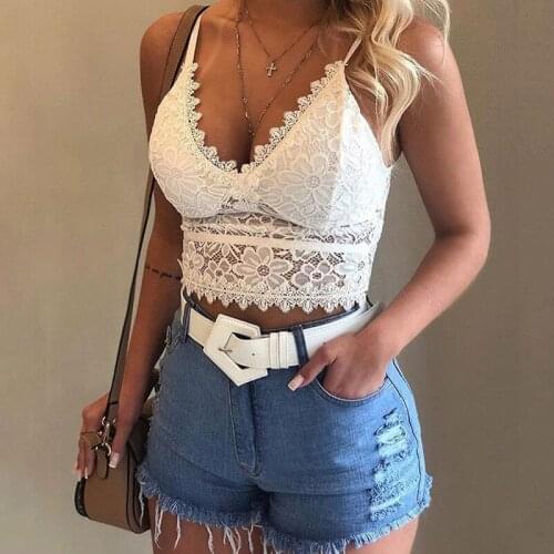 Lace Sexy Women Top Strappy V Neck Vest Tops Backless Plus Size Blouse Camisole Underwear Women Tank Top Hollow Mesh Camisoles