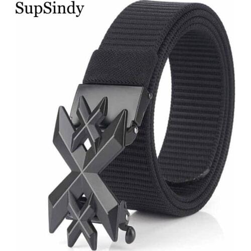 SupSindy Army military Men nylon belt metal automatic buckle Canvas Belts jeans waistband male strap casual sports Tactical belt