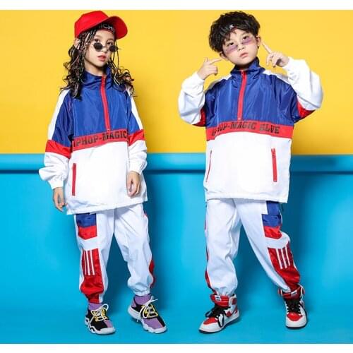 Hip Hop Dancing Costume Kids Charge Jacket Children Costume Hiphop Boy Performance Outfit Autumn Clothes Girls Stage Dress 3220