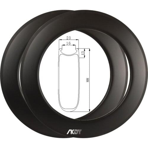 Carbon 700c Cycling Bicycle Racing wheels 23mm Width Clincher Road Bike 88mm Wheels Rim Brake 20/24H 700c Carbon Bicycle Rims