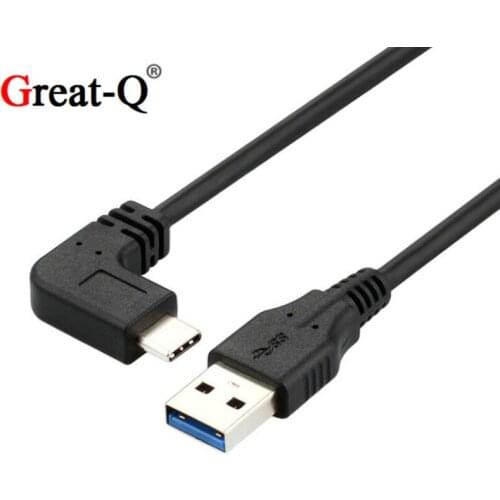 High speed 10Gbps reversible USB3.1 type-c USB-C USB 3.1 type c 90 degree angle male to USB 3.0 A type male cable 3ft