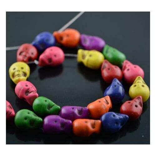 16'' Skull Head Colorful Howlite Howlite Beads 16'' Candy Color Jewelry Making Materials 10pc/lot Free Shipping