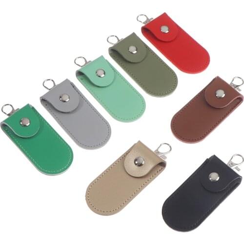 1pcs Fashion Pouch Bag Case Protective Leather Key Ring For Usb Flash Drive Pendrive Memory Stick
