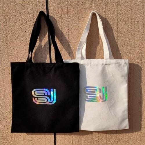 1 Pcs Kpop Super Junior Tote Bag Reusable Handbag Women Shoulder Cloth Cotton Canvas Tote Bag Shopping Bags