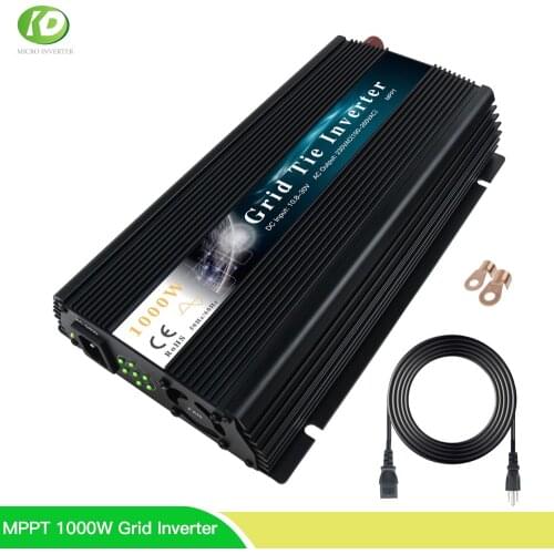 New 1000W Solar Home Inverter MPPT Indoor On Grid Tie Inversor 18V 36V Pure Sine Wave PV Microinverter 110V 220V AC Output