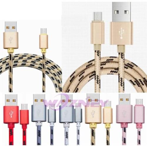 1M 2M1.5M 2A Nylon Fabric braided Type C Type-C Micro 8PIN 8 PIN USB data sync Fast Charging cable For iphone samsung LG huawei