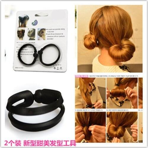 2pcs/set Women DIY Hair Styling Updo Donut Bun Clip Tool Formal French Twist Maker Holder Hair Sticks Accessories