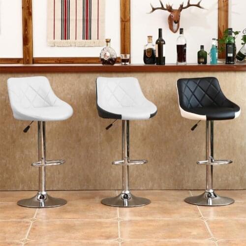 2pcs/Set Kitchen Leather Chair Stools Swivel Bar Height Adjustable Home Office Pneumatic Leisure Hand Hold Bar Chairs Stools