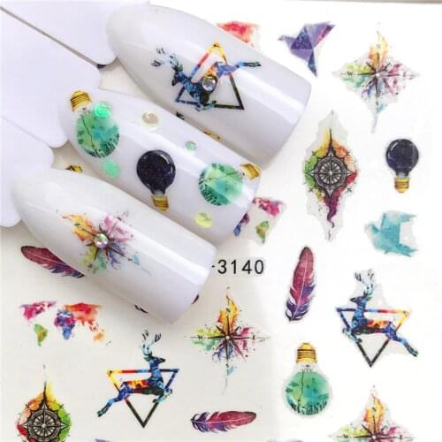 2020 NEW Nail Sticker Winter Christmas Sets Bells Deer Snowflake DIY Slider Water Transfer Tattoo Nail Art Decals Accessories